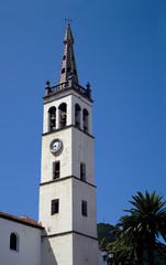 Fototapeta na wymiar Bell tower of the Main Parish of the Apostle Santiago, Los Realejos