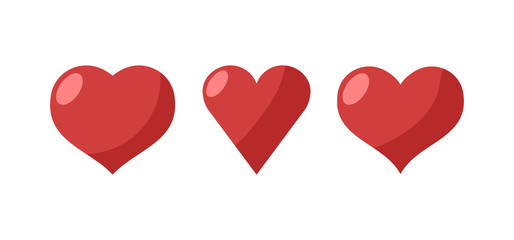 Set of heart icons. Love symbol vectors. Hearts collection.