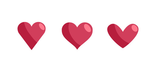 Set of heart icons. Love symbol vectors. Hearts collection.