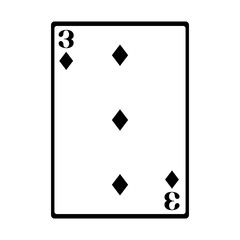Obraz premium three of diamonds card icon, flat design
