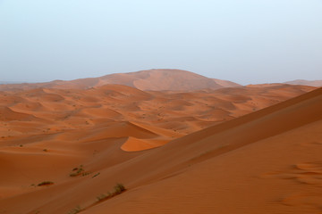 Fototapeta na wymiar Sand dunes of Sahara desert near Merzouga, Morocco