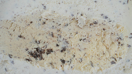 Closeup Scooping ice cream cookies & Cream, Food concept, Blank for design..