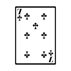 seven of club card icon, flat design