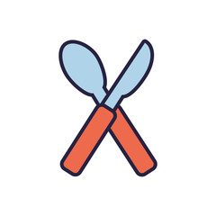 Isolated spoon and knife vector design