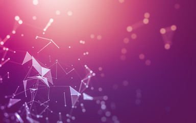 Abstract background. Molecules technology with polygonal shapes, connecting dots and lines....