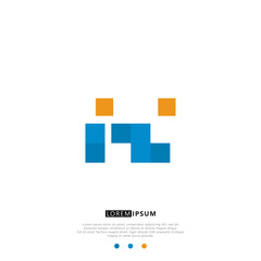 IZ I Z Logo Monogram with Blue and yellow Colors. modern letter logo design