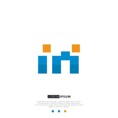 IM I M Logo Monogram with Blue and yellow Colors. modern letter logo design