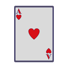 ace of of hearts card icon, flat design