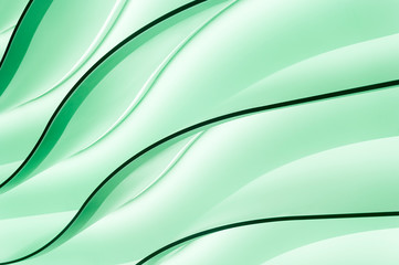 Green gradient waves, color neon abstract background