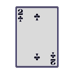two of club card icon, flat design