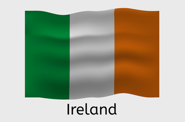 Obraz premium Irish flag icon, Ireland country flag vector illustration