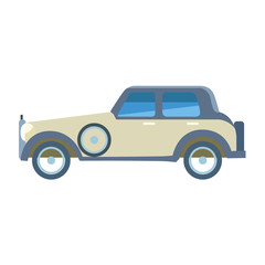 vintage car icon, flat design