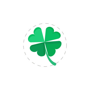 four leaf clover colorful vector flat icon for for mobile concept and web apps design.