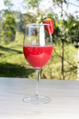 daiquiri liquor drink with salt and strawberry