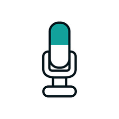 Isolated music microphone vector design