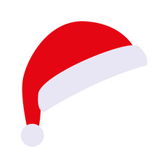 cute red santa claus hat on white background