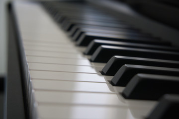 close-up o black and white piano keys