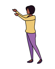 woman standing on white background