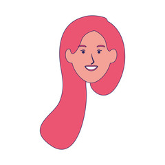 woman face with long hair icon