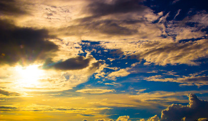 sunset sky with clouds