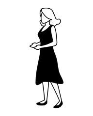 woman standing on white background