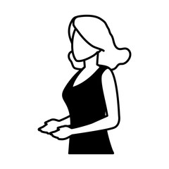 young woman on white background