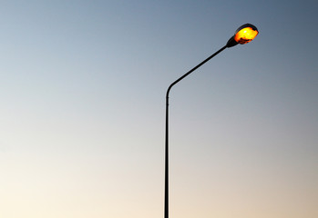 Street light pole on the road
