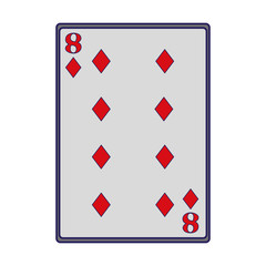 eight of diamonds card icon, colorful design