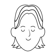 cartoon man face icon, flat design