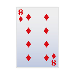 eight of diamonds card icon, colorful design