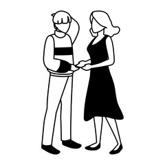 couple of people standing on white background