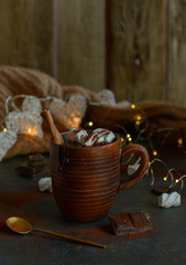 Cup of coffee with cinnamon