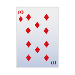 ten of diamonds card icon, colorful design