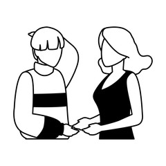 couple of people on white background