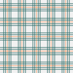 Seamless Tartan Vector Patterns, Turquoise And Orange 