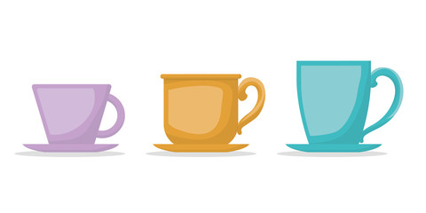 Style coffee cups vector design