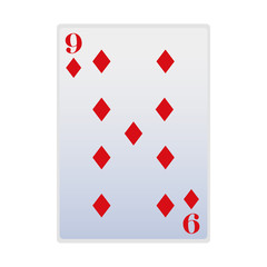 nine of diamonds card icon, colorful design
