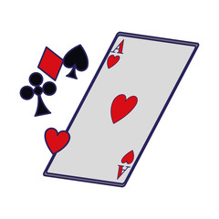 playing cards symbols and ace of heart card icon, flat design