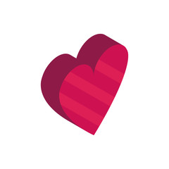 happy valentines day love heart isometric icon