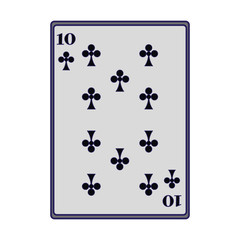 ten of club card icon, flat design