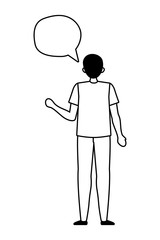 Avatar man with communication bubble vector design