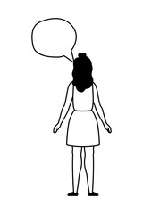 Avatar woman with communication bubble vector design
