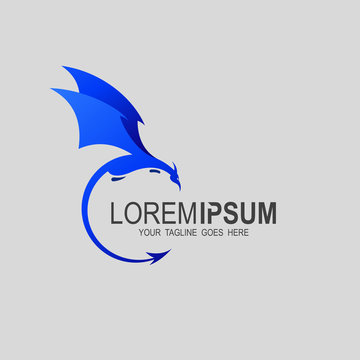 Dragon logo with letter c design illustration, Eragon logo