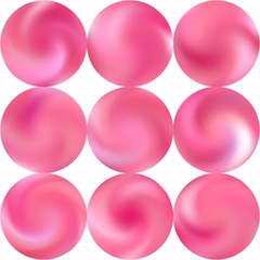 Set with mesh colorful round backgrounds.