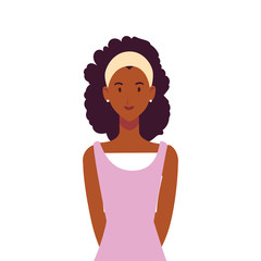 young woman on white background