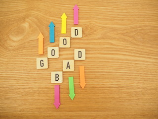 GOODとBADの単語と矢印