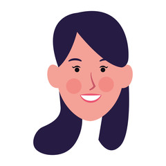 happy woman smiling icon, flat design