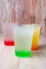 Flavored tropical fruit and ice sodas