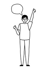 Avatar man with communication bubble vector design