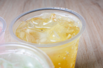 Flavored tropical fruit and ice sodas